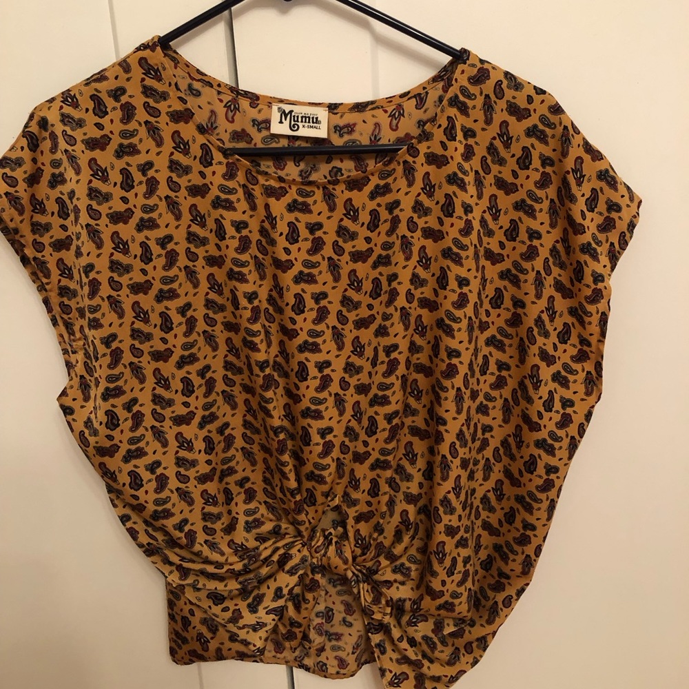Show me your Mumu front tie blouse